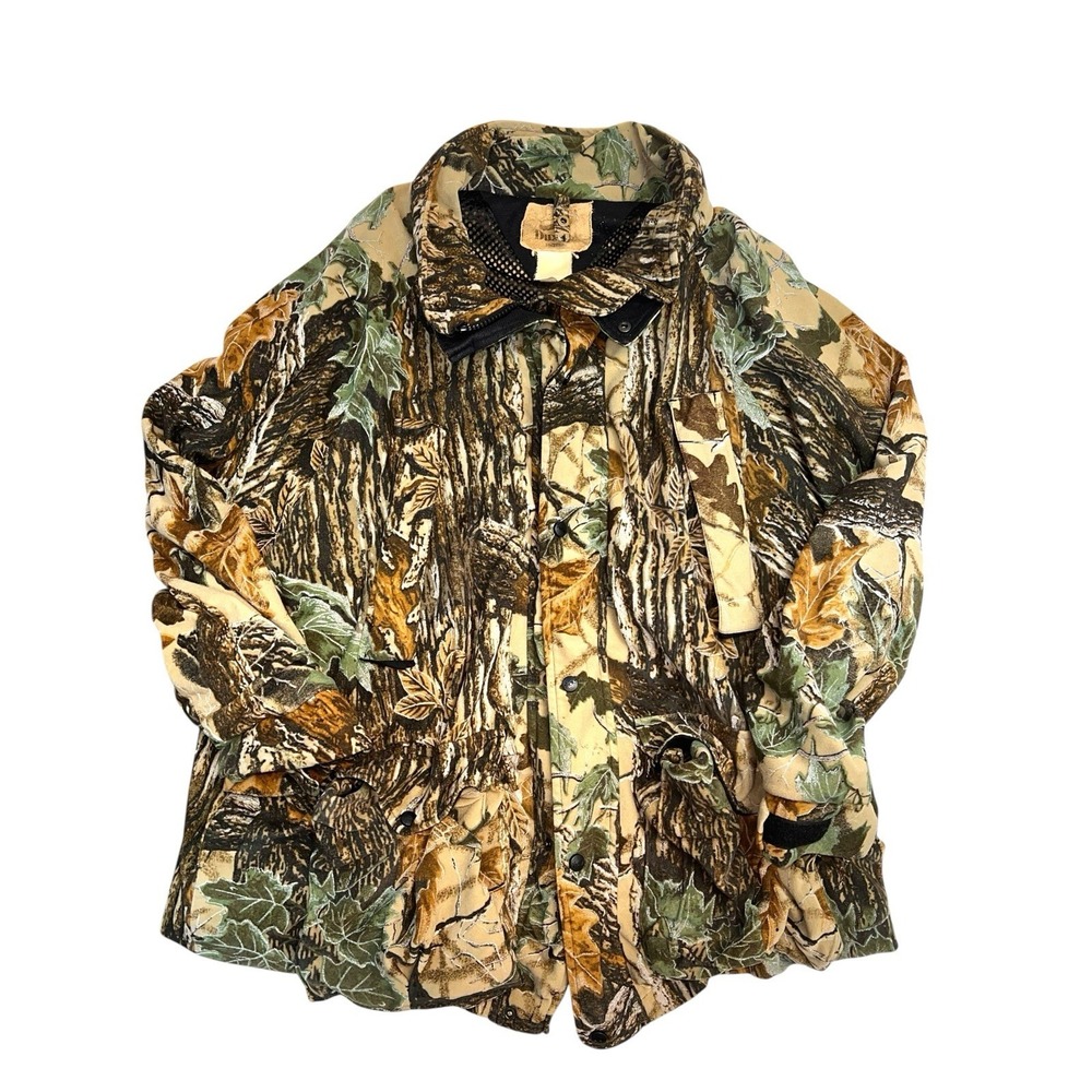 Vintage Duxbak Camo Hunting Jacket Double Zipper Huge‎ Pockets Very Warm